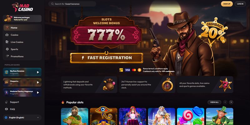 MadCasino kotisivu